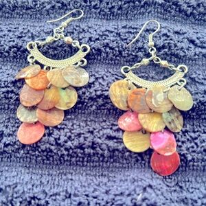 Shell Vintage Multicolored Dangle Earrings